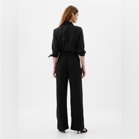 NWT! GAP Black Easy Wide-Leg Linen-Blend Trouser - Multiple Sizes 💎 - Picture 2 of 9